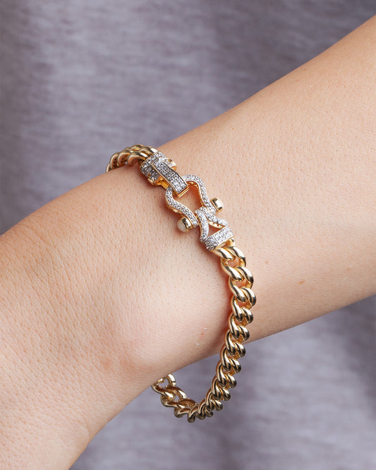 Liens de Grâce - Taşlı Beyaz Altın Bileklik