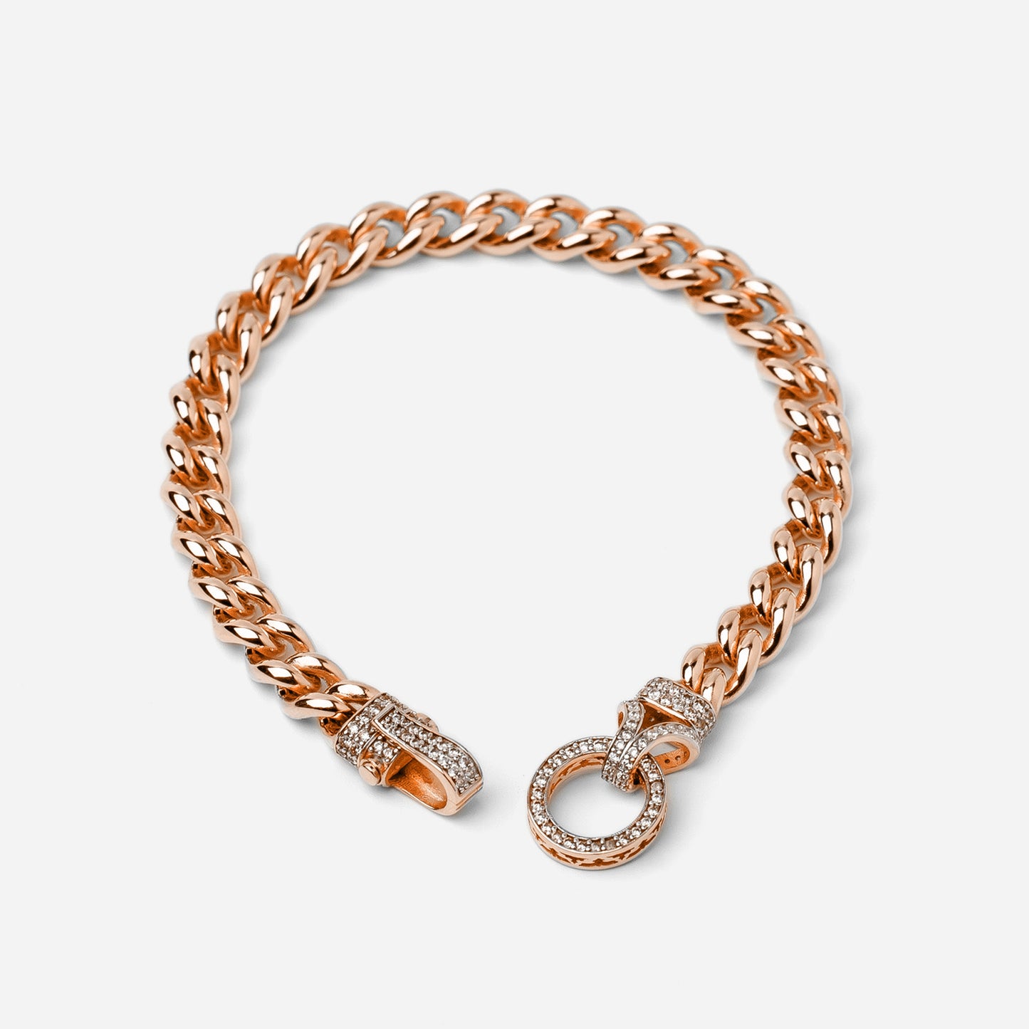 Halka Motif 7mm Rose Altın Bileklik