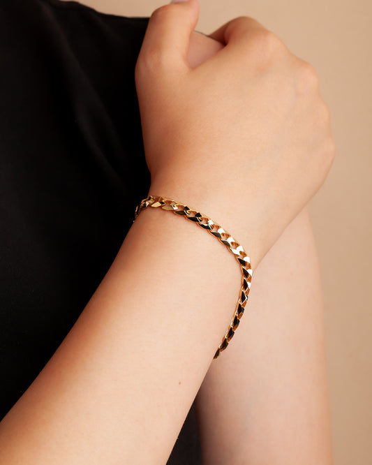 Lien Cristal - Sarı Altın Bileklik