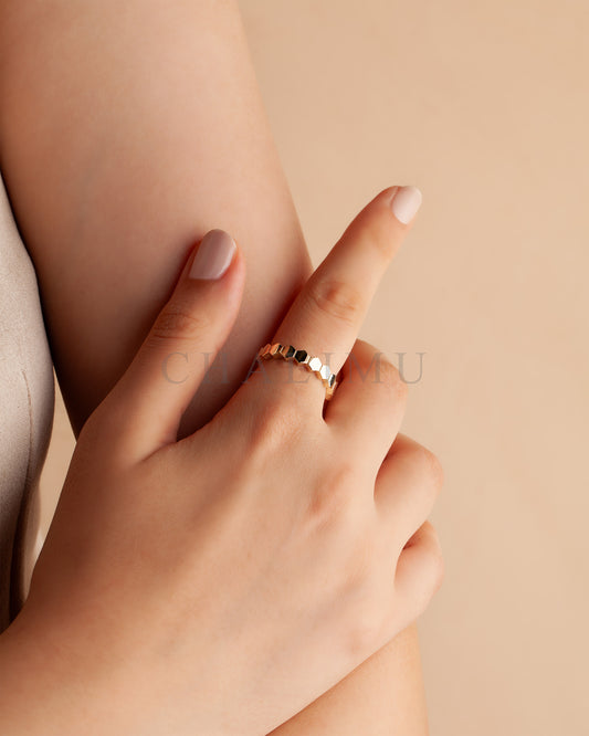 Hexa de Médie - Sarı Altın Yüzük