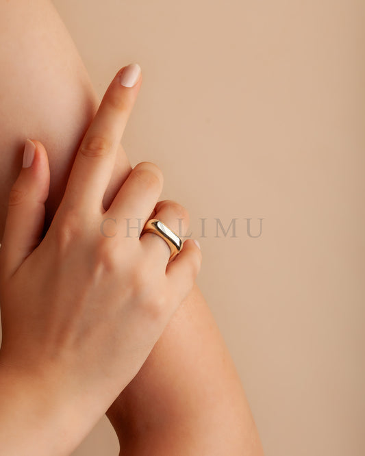 Éclat de Médie - Sarı Altın Yüzük