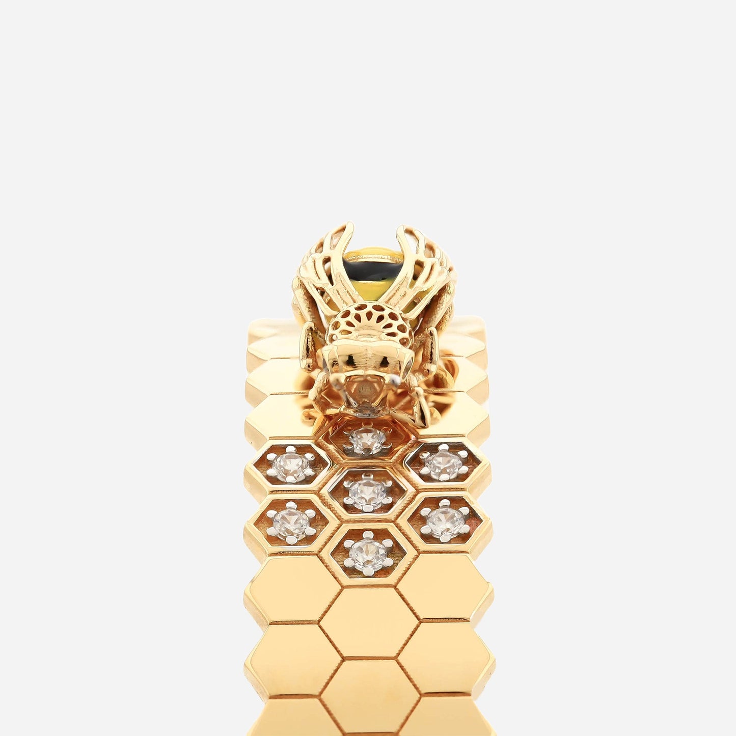 Queen De Jardin - Sarı Altın Taşlı Bilezik