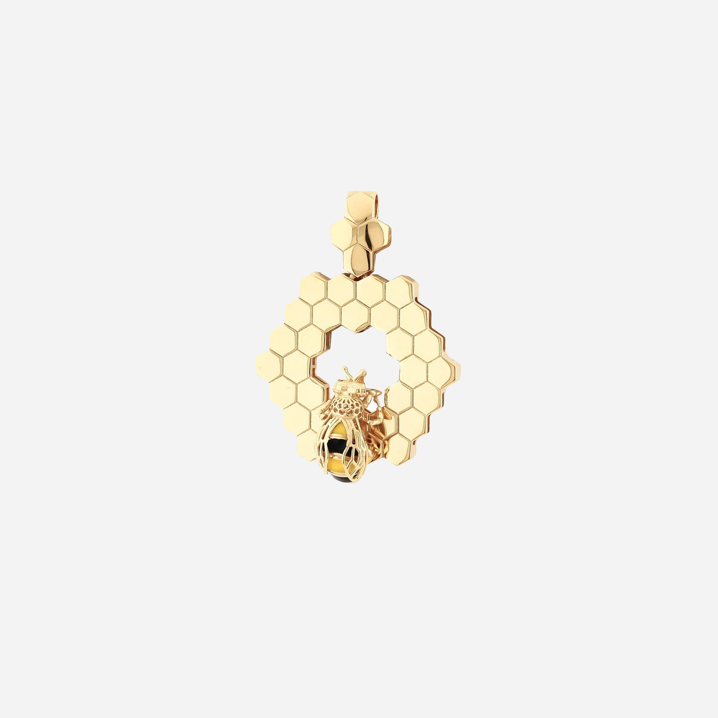 Honey Comb 14K Gold Charm
