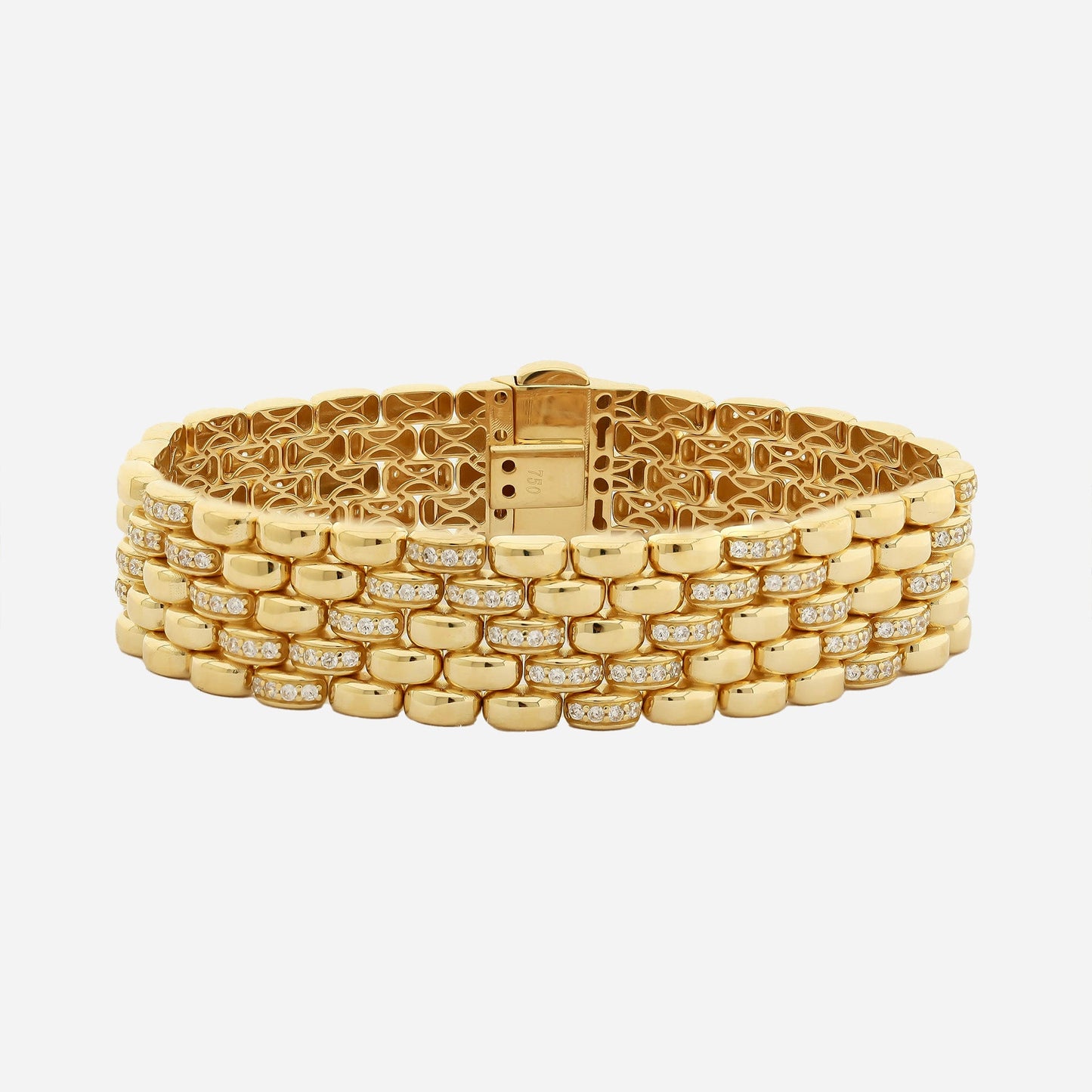 Le Lien Royal - 14MM Taşlı Sarı Altın Bileklik