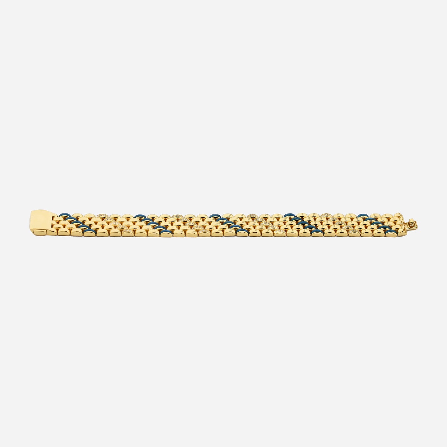 Le Lien Royal - 14MM Okyanus Mavisi Sarı Altın Bileklik