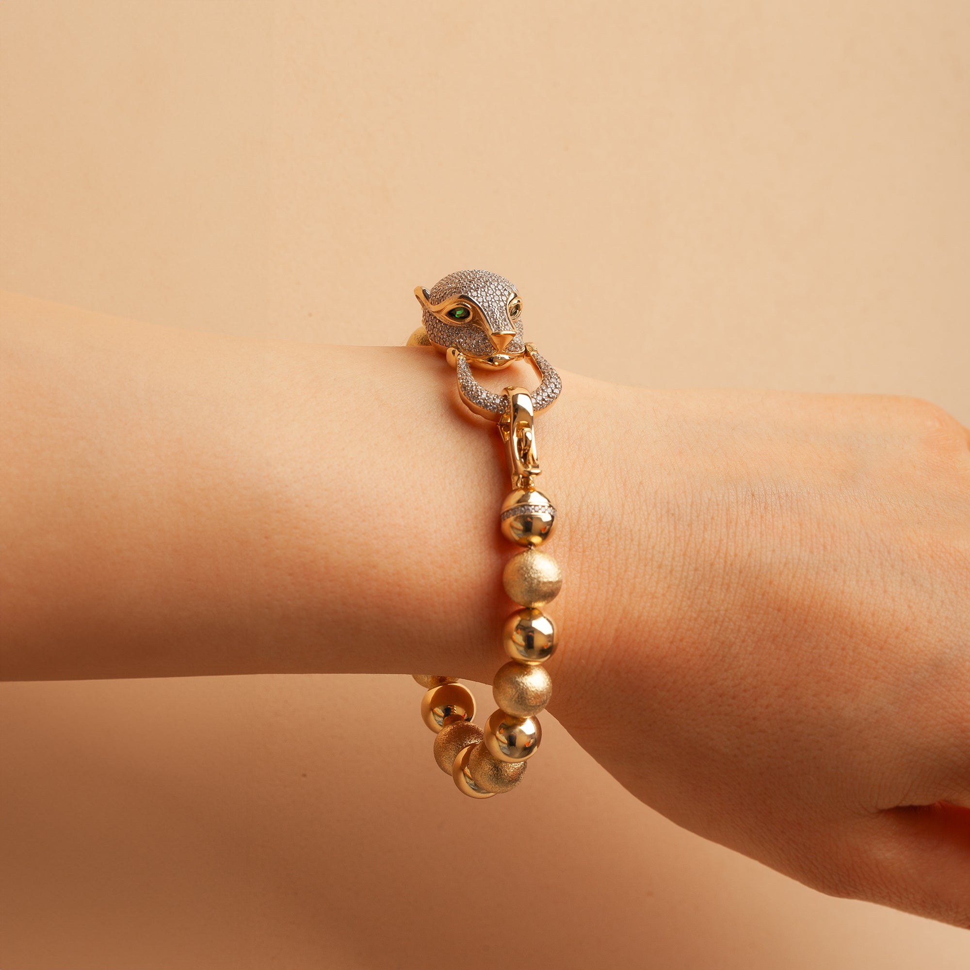 Panter 14 Ayar Altın Zincir Bilezik | Jardin Panthère