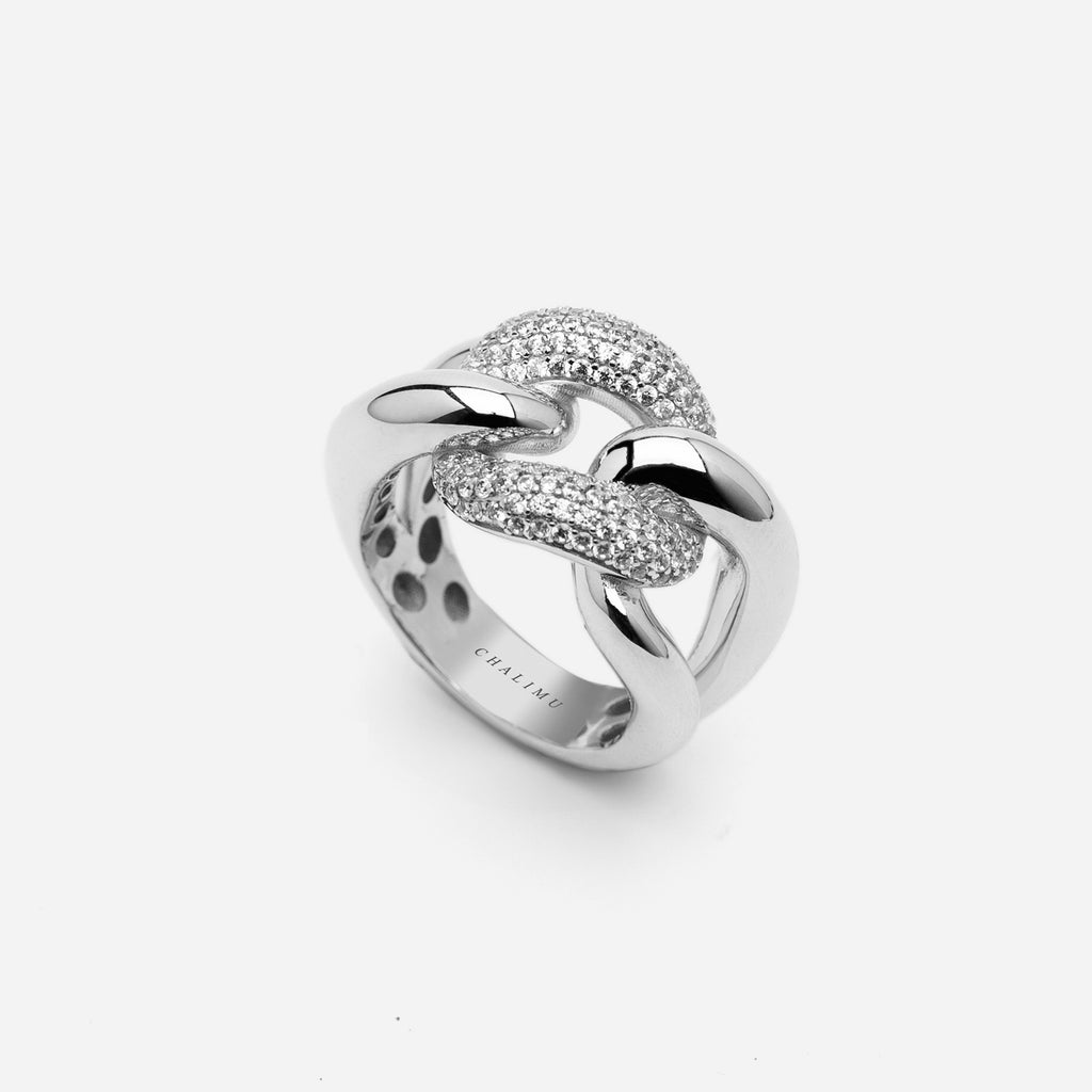 Zincir Desenli Gümüş Yüzük | Lien Infinie