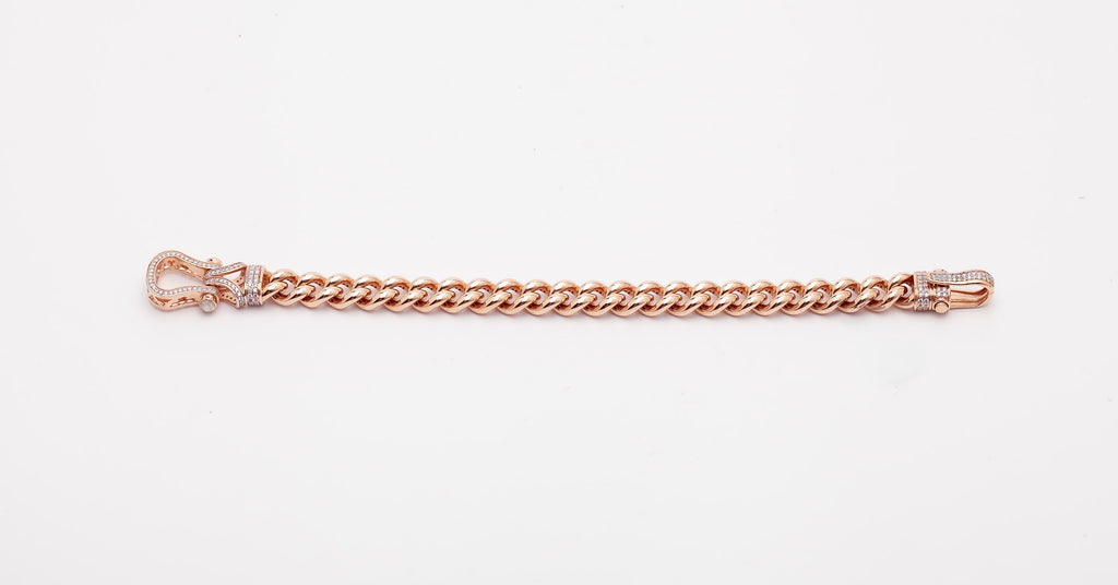 Şık 14 Ayar Rose Altın Zincir Bileklik 10mm | Lien Grâce