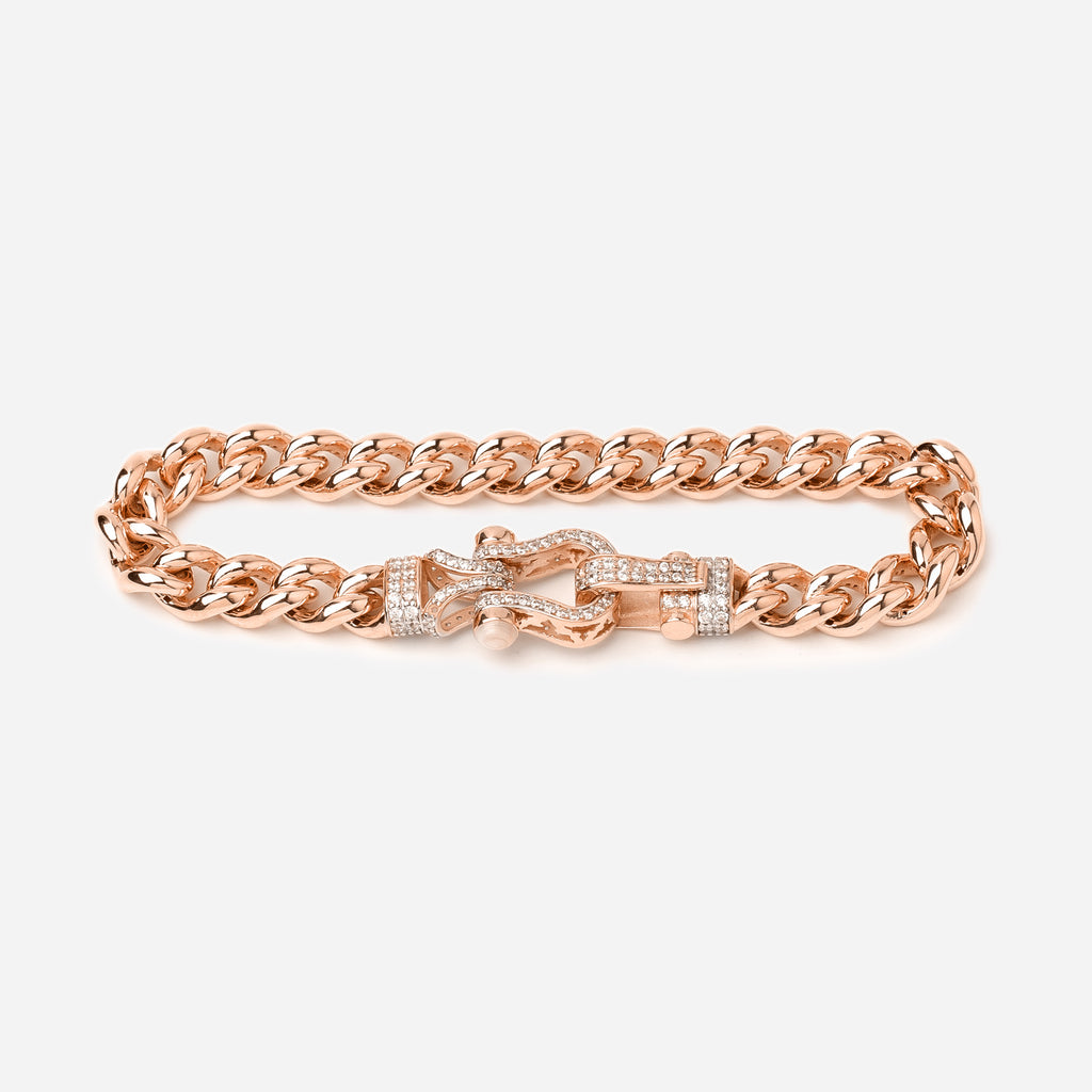 Şık 14 Ayar Rose Altın Zincir Bileklik 8mm | Lien Grâce