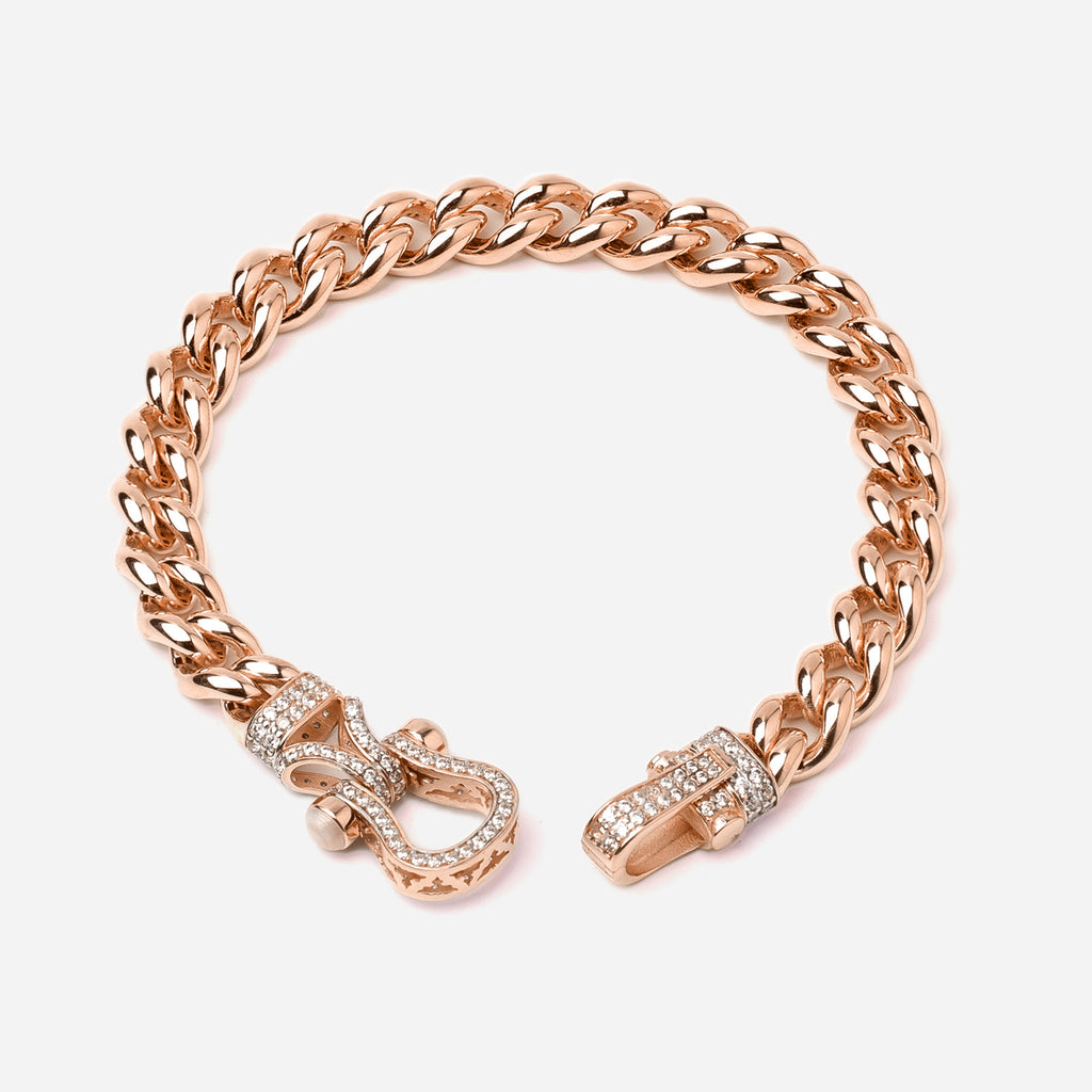 Şık 14 Ayar Rose Altın Zincir Bileklik 8mm | Lien Grâce