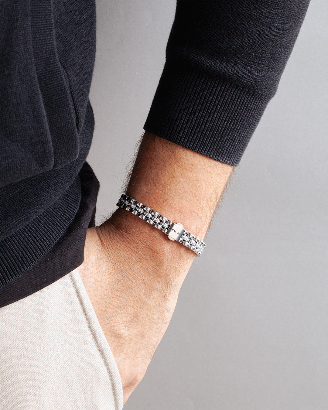 İtalyan Gümüş Bileklik 9mm Taşlı | Le Lien Royal