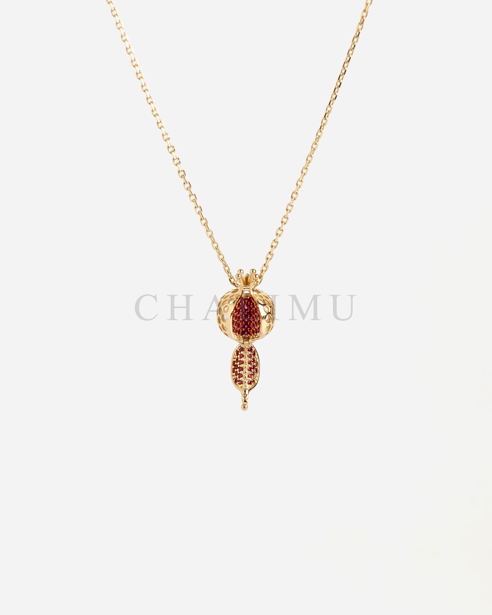 Nar 14 Ayar Altın Kolye Minimal Açılır | Grenade de Médie