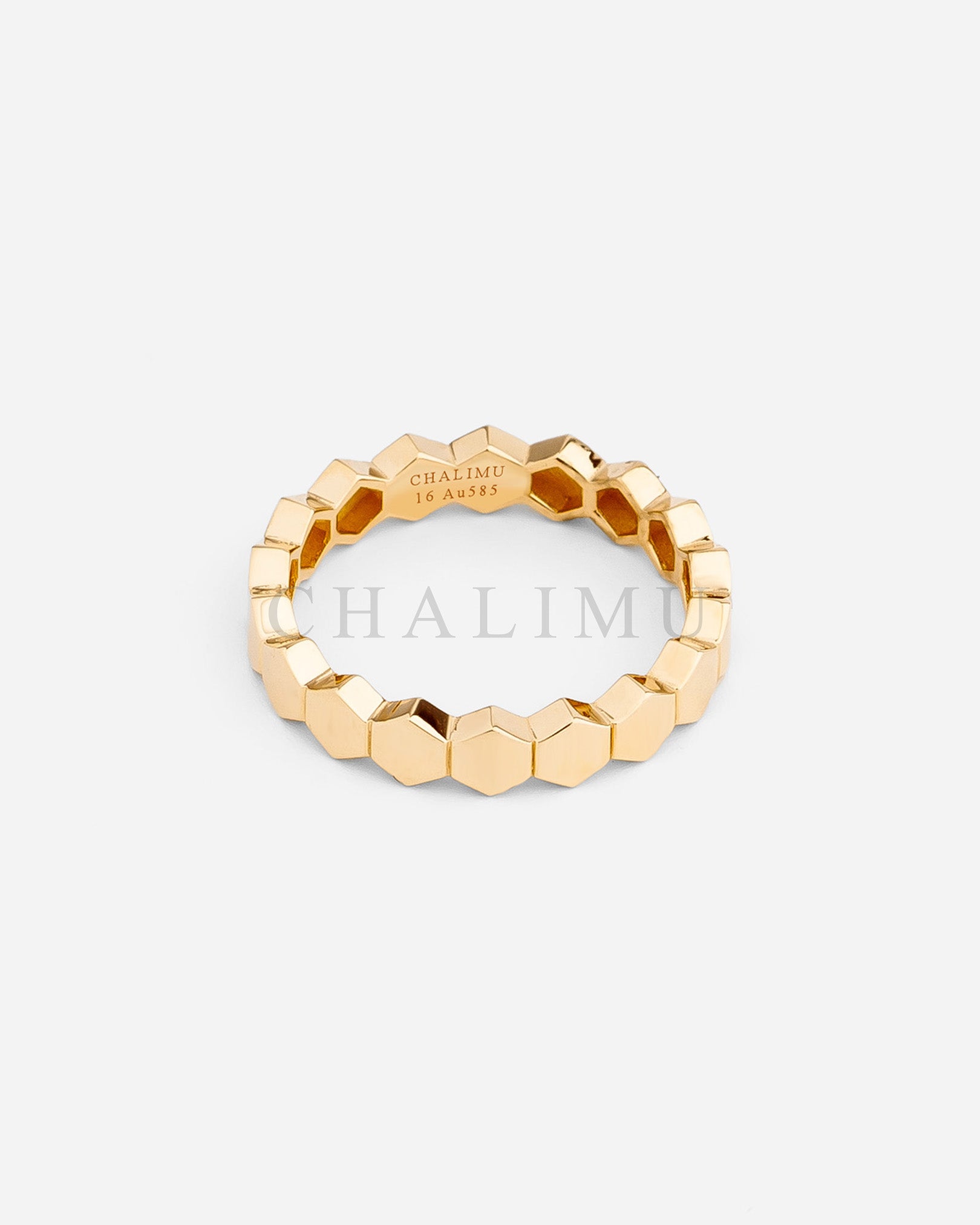 Minimal 14 Ayar Altın Yüzük Petek | Charme de Médie