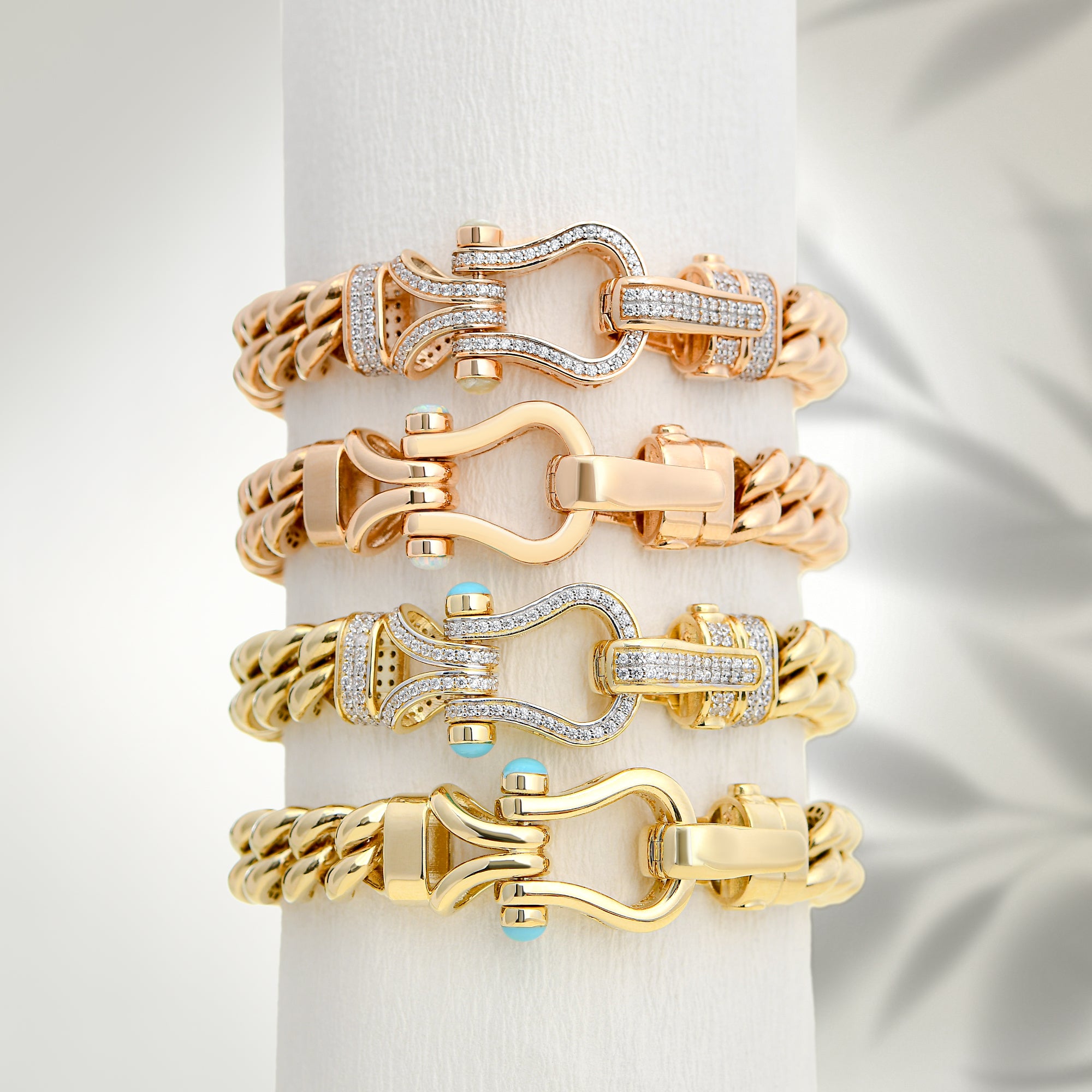 Şık 14 Ayar Beyaz Altın Zincir Bileklik 10mm | Lien Grâce