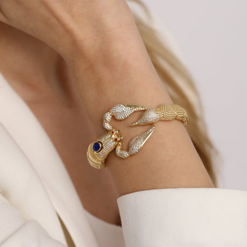 Akrep 14 Ayar Altın Bilezik Taşlı | Scorpion de Jardin