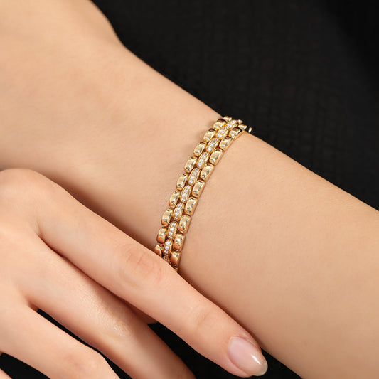 CHALIMU 9MM 14K  Gold Bracelet With Gemtone