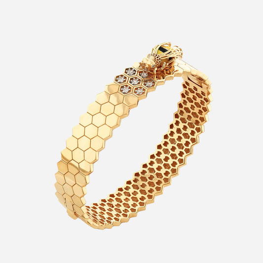 Honey Comb 14K Gold Bracelet
