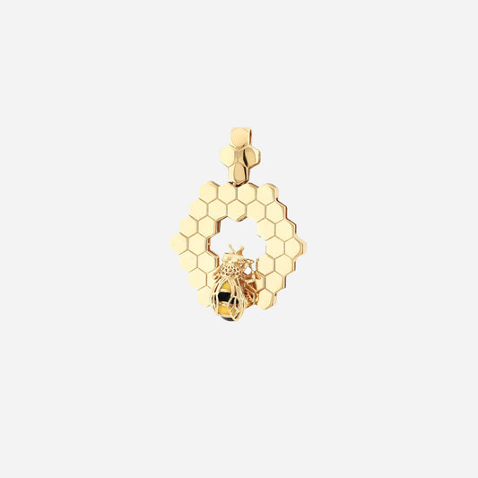 Honey Comb 14K Gold Charm