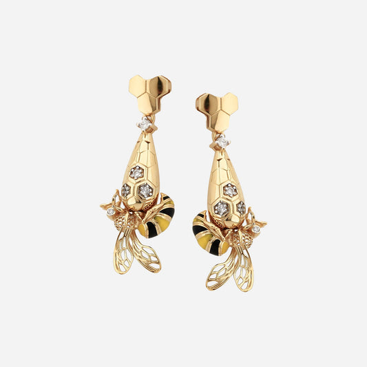 Honey Comb 14K Gold Earing
