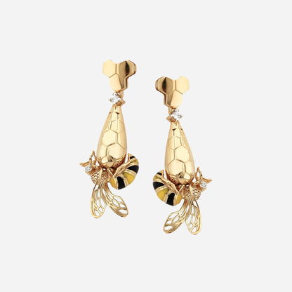 Honey Comb 14K Gold Earing