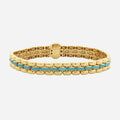 CHALIMU 9MM 14K  Gold Bracelet With Blue Enamel
