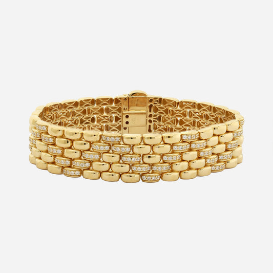 Le Lien Royal - 14MM Taşlı Sarı Altın Bileklik