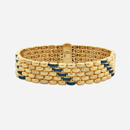 Le Lien Royal - 14MM Okyanus Mavisi Sarı Altın Bileklik