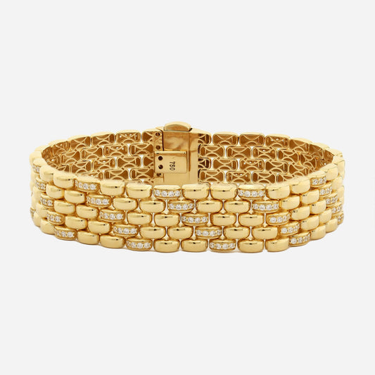 CHALIMU 14MM 14K Gold Bracelet With Stone