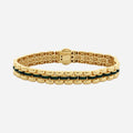 CHALIMU 9MM 14K  Gold Bracelet With Green Enamel