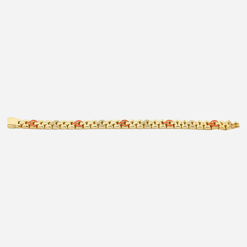CHALIMU 9MM 14K Gold Bracelet With Orange and Gemstone