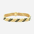 CHALIMU 9MM 14K Gold Bracelet With Green Enamal