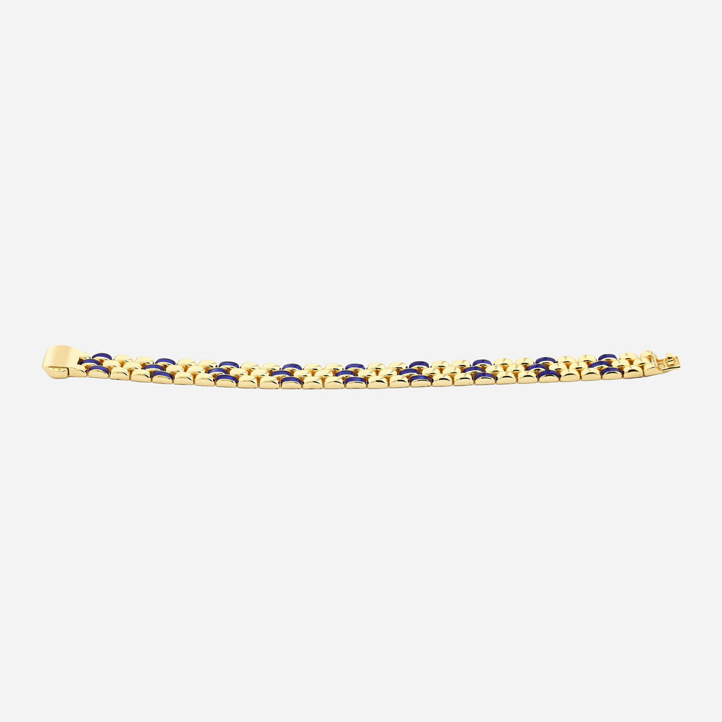 CHALIMU 9MM 14K Gold Bracelet With Deep Blue Enamel