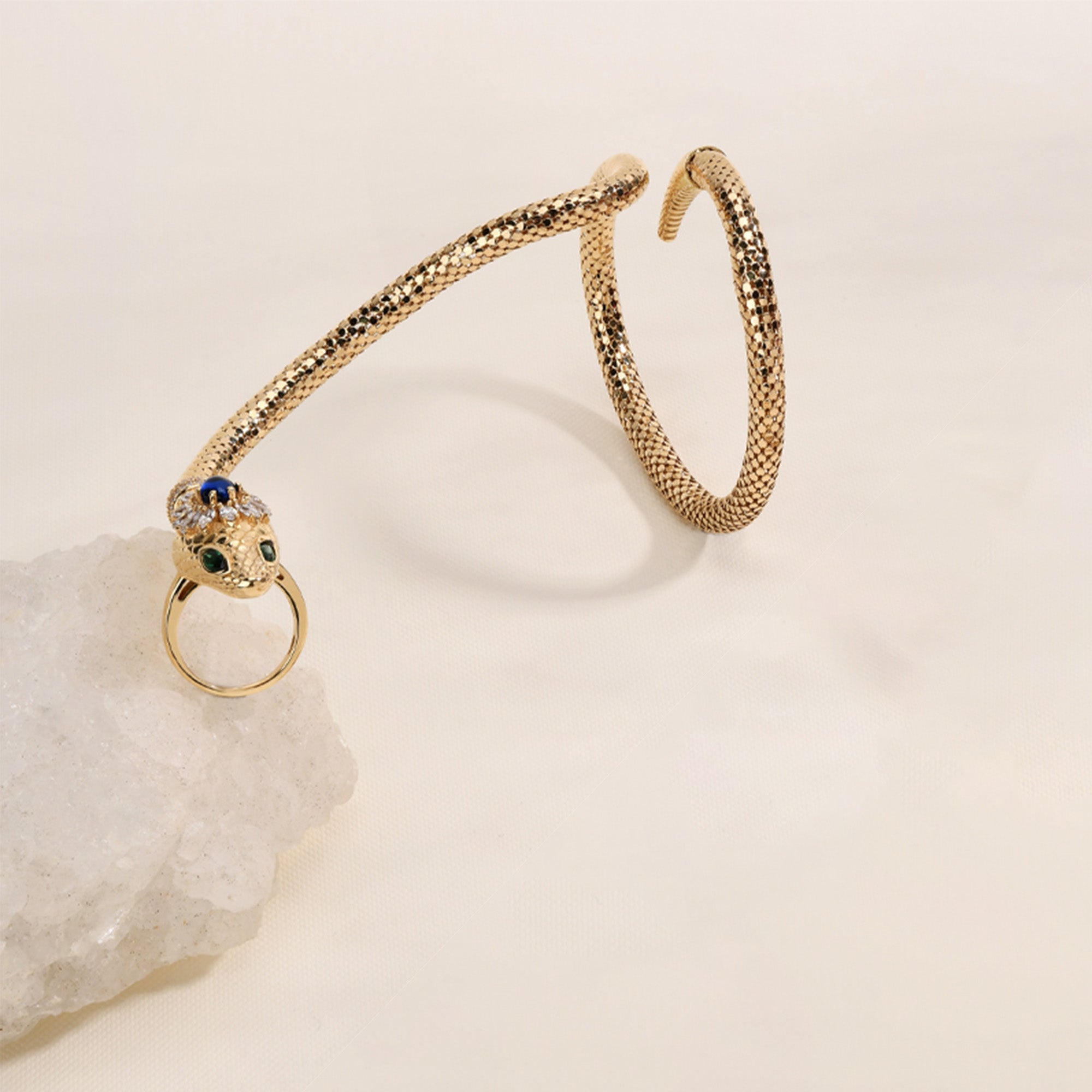 Yılan 14 Ayar Altın Şahmaran Bilezik | Serpent de Jardin